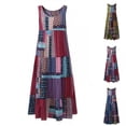 thumbnail image 4 of Vestido estampado Vestido maxi sin mangas Estilo bohemio Verano O-cuello Cintura alta Inevent FS11525-04, 4 of 7
