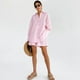 thumbnail image 3 of Pijamas de manga larga de verano europeos y americanos de algodón y lino para mujer, ropa de hogar holgada de moda, conjunto de dos piezas, 3 of 6