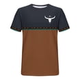 thumbnail image 5 of Jinhomg Mens Casual Graphic T-Shirts Vintage Western Animal Print Tees Big and Tall Comfy Short Sleeve Crew Neck Tops 2025 Daily Wear Fall Saving Brown M, 5 of 6