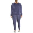 thumbnail image 2 of Terra & Sky Women's Plus Size Velour Pullover Top, 2 of 5