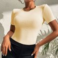 thumbnail image 2 of Blusa superior sexy de manga corta sólida con cuello redondo de verano para mujer con estilo OAVQHLG3B Store lin121212, 2 of 5