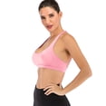 thumbnail image 5 of Women's Seamless Strappy Crisscross Back Comfort Sports Active Fashion Bra Top Yoga Bra Pink/Black/Purple, 5 of 7