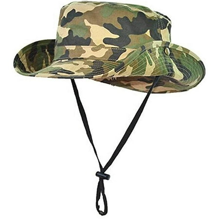 Camo Boonie Bucket Hat,Camouflage Cotton Fishing Sun Hat Outdoor ...