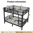 thumbnail image 3 of Miniyam Full over Full Metal Bunk Bed Frame with Dual Guardrails and Ladders, Heavy-Duty Quiet Design, Black, 3 of 8