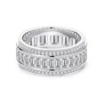 thumbnail image 5 of K-KED Wedding Band 9mm Sterling Silver Couple Ring Cubic Zirconia Full Eternity Ring, 5 of 8