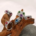 thumbnail image 4 of Owl Multicolor Eye Ring Retro Opening Adjustable Ring Unisex, 4 of 5