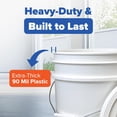 thumbnail image 5 of ePackageSupply 5 Gallon Bucket - Food Grade Bucket with Airtight Gasketed Tear Strip Lid, BPA-Free, Heavy-Duty 90 Mil HDPE Plastic Pail, Bulk Storage, Durable Container, Made in USA - White, 12 Packs, 5 of 8