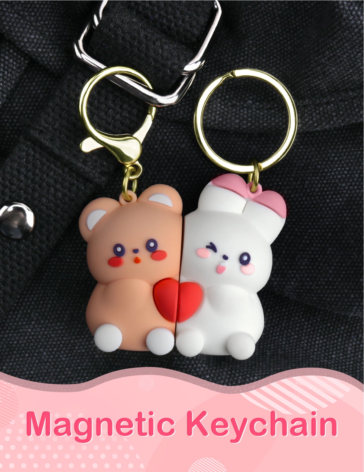 Keychains Magnetic Matching Keychains for Couples Cartoon Animal