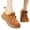 Brown, variant on Womens Winter Ankle Boots Suede Slip on Memory Foam Tassel Bow Loafers Fuzzy Platform Snow Booties