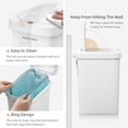 thumbnail image 3 of Bote de basura MOPALL Slim para baño con tapa, cierre suave, 7.2 L, 1.9 galones, 3 of 7