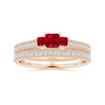 thumbnail image 4 of Angara Natural 0.35 Ct. Ruby with Ruby Vintage Inspired Ring in 14K Rose Gold for Women (Ring Size: 11.5), 4 of 10