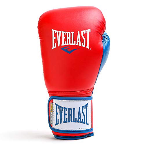 Everlast Leather Powerlock Pro Hook & Loop Training Gloves in Red/Blue Womens Accessories Gloves Red 