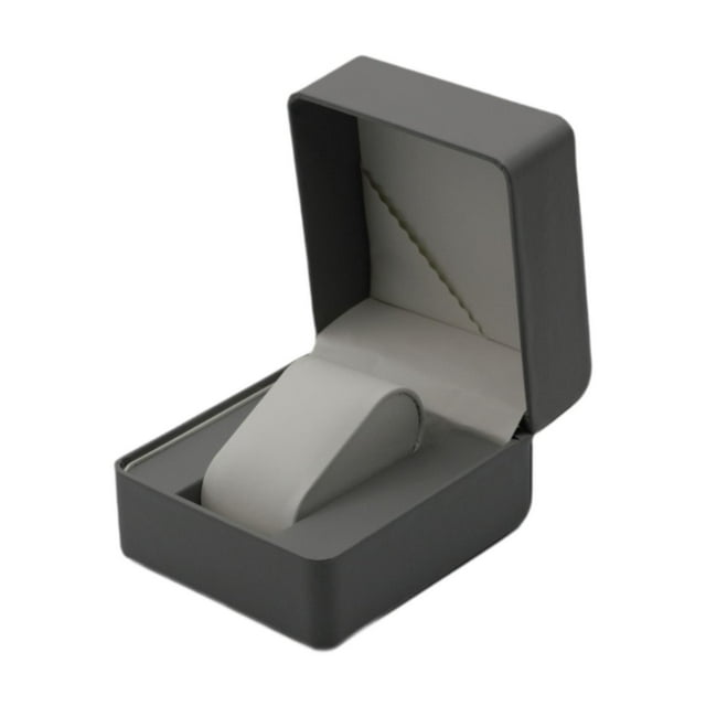 Organizador de caja de almacenamiento de reloj individual con forro suave, soporte de almacenamiento de exhibición de reloj portátil, Estuche de Viaje Gris