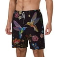 thumbnail image 2 of Balery Humming Bird Mens Swim Trunks Swim Shorts for Men Quick Dry Inseam Beach Shorts with Compression Liner Pocket-X-Large, 2 of 9