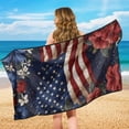 thumbnail image 5 of Bulopur Vintage Car Seat Towel for Women American Flag Breathable Front Seat Sweat Protector with Storage Bag for Travel Multifunction Athletic Towel Fit SUV Sedan Truck, 5 of 8