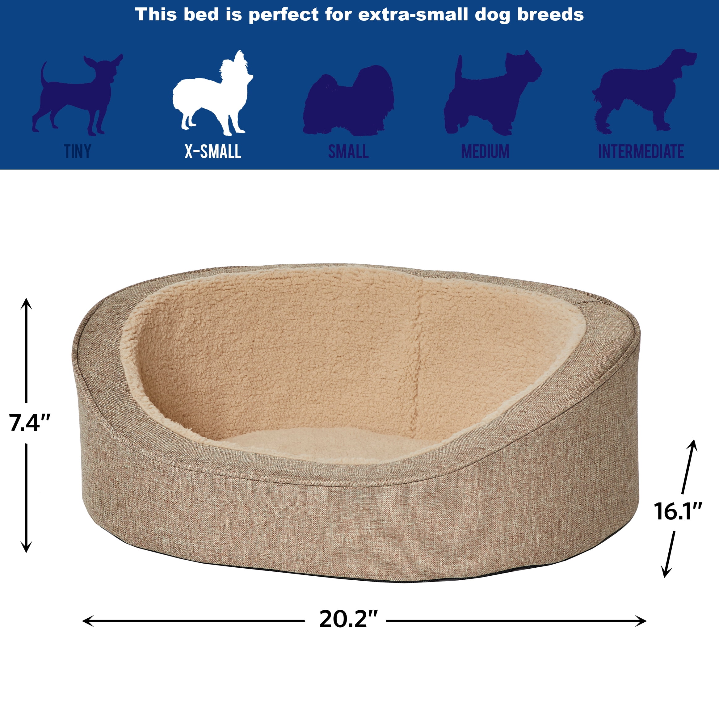 Extra-Small QuietTime Deluxe Hudson Pet Bed- Tan