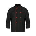 thumbnail image 1 of Jelory Unisex Chef Coat Long Sleeves Double-Breasted Hotel Restaurant Kitchen Work Uniform Black L, 1 of 7