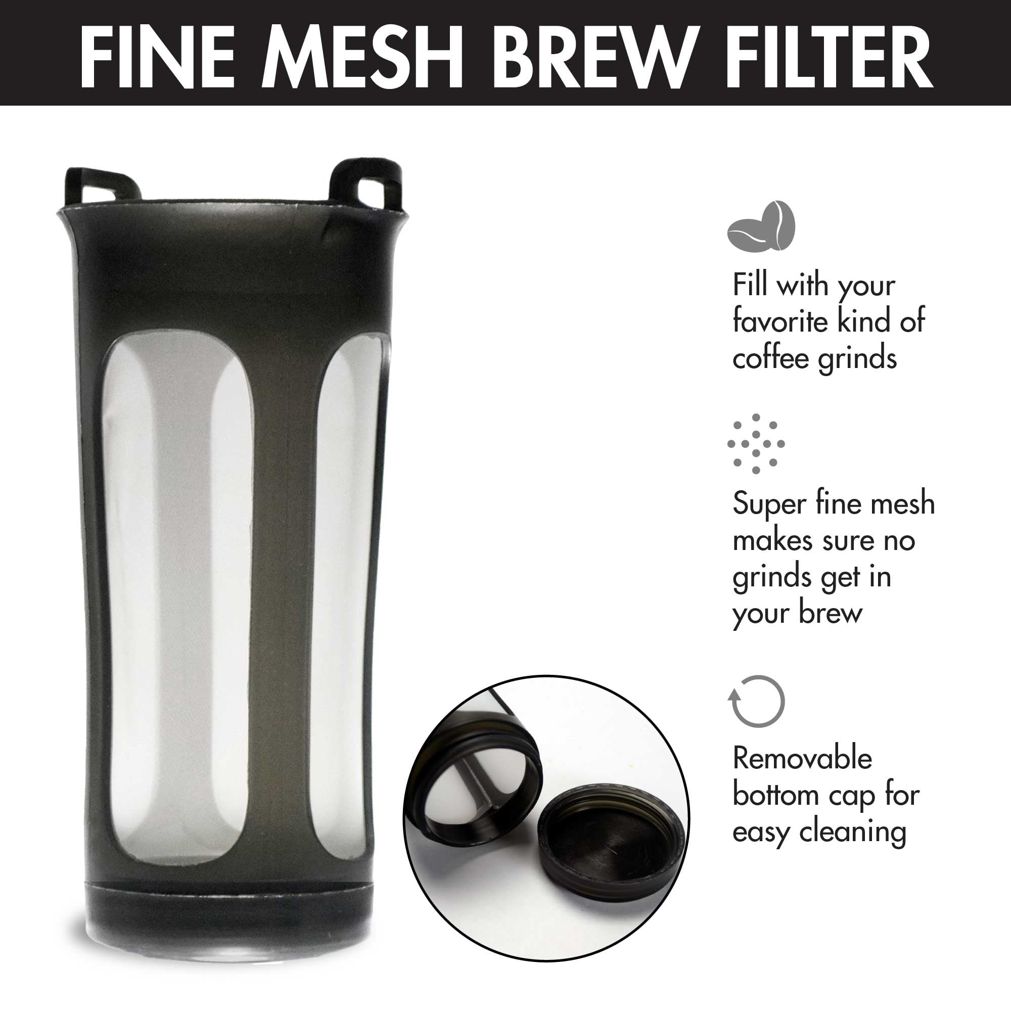 Primula Kedzie 1.6 Quart Borosilicate Glass Cold Brew Coffee Maker, Brushed Stainless