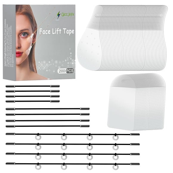 Cinta de estiramiento facial QICCJxyx, 200 piezas, elasticidad ajustable