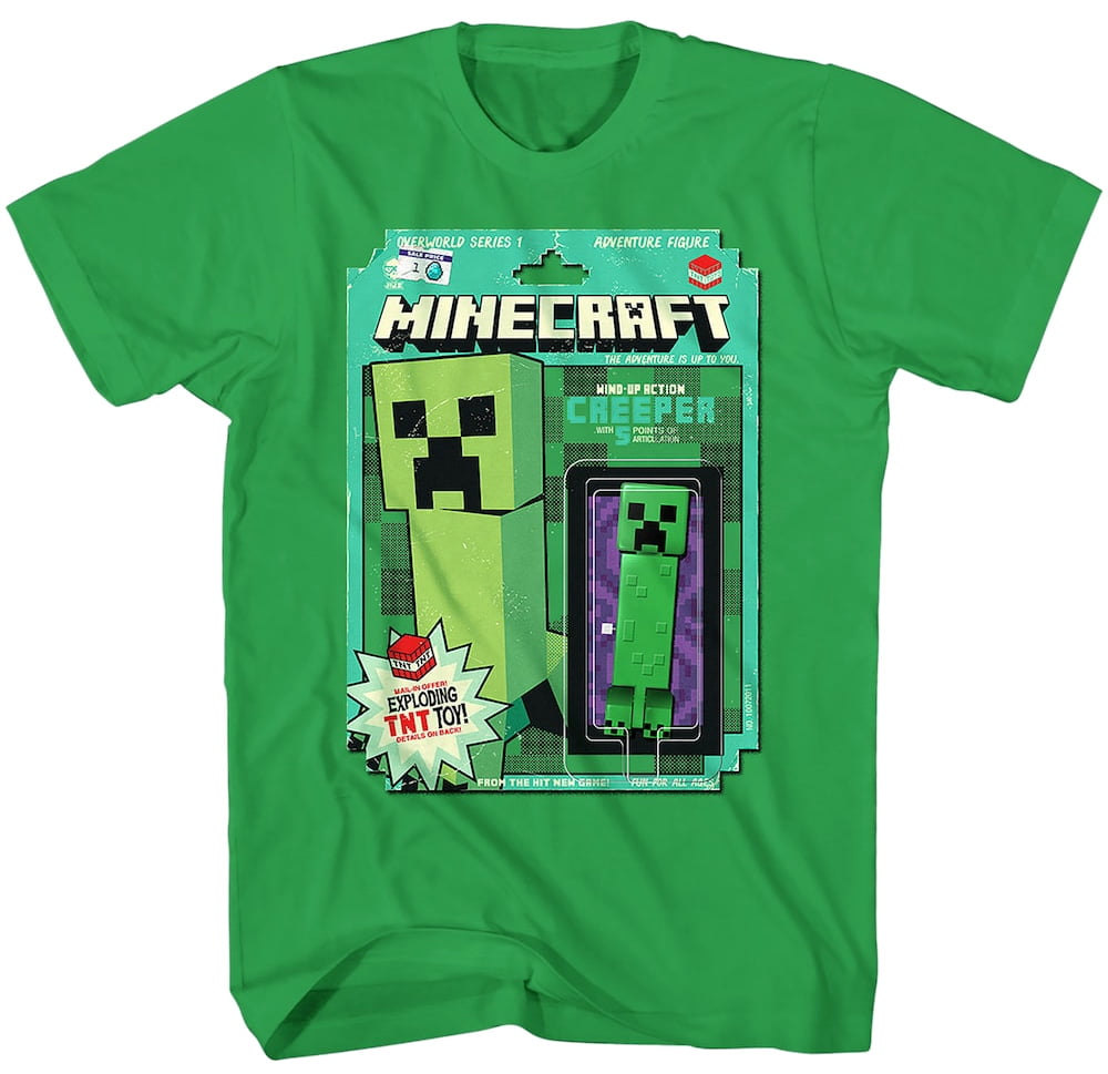 Minecraft Creeper 5 points Youth Green Shirt TNT toy New Game Jinx 