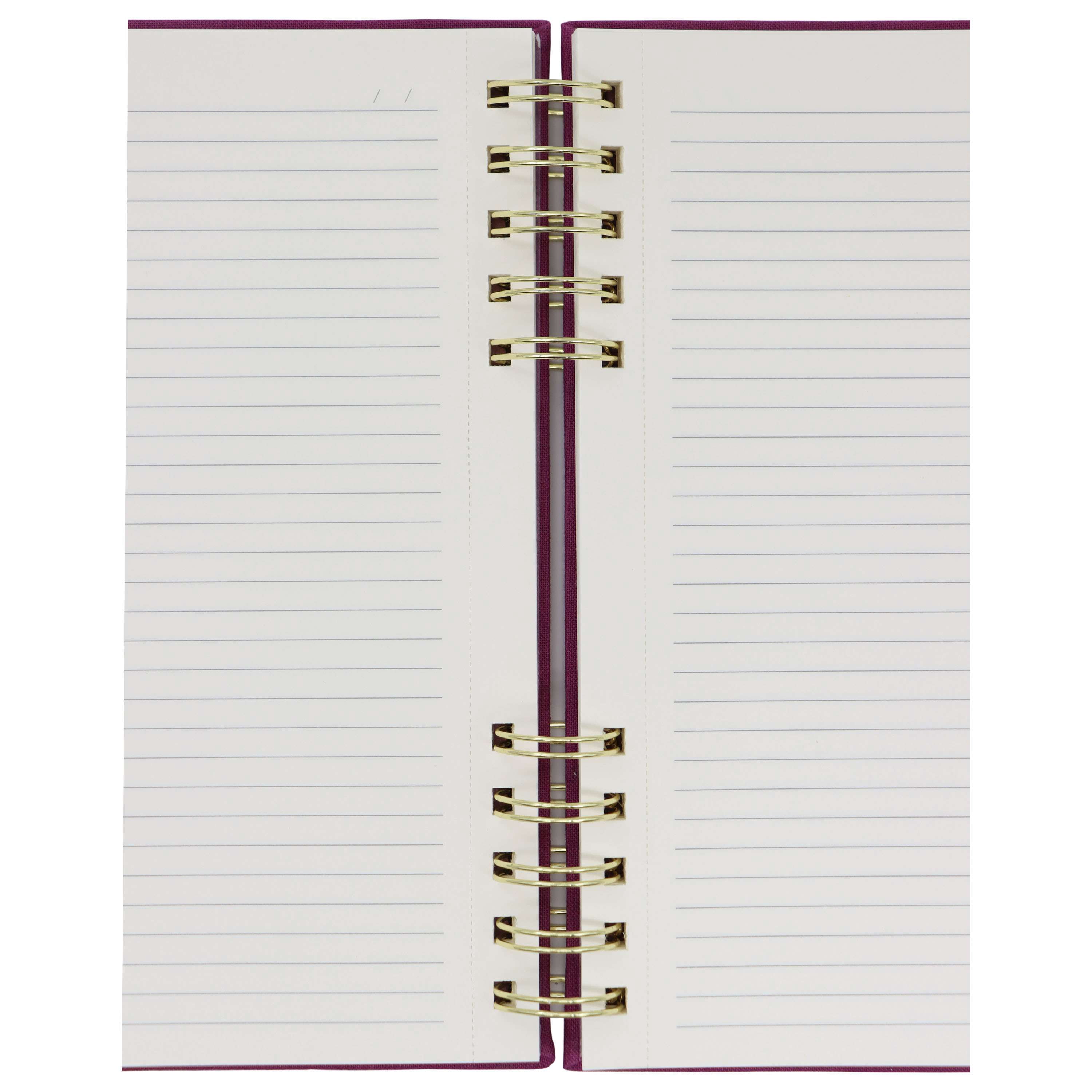 Pen+Gear Brand Purple Linen Spiral Journal,96 Ruled Sheets