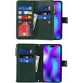 thumbnail image 5 of iPhone 14 Pro Max Phone Wallet Case for Women Men with Credit Card Holder, iPhone 14 Pro Max Crossbody Case with Strap Lanyard, Zipper Pocket PU Leather Cases for Girls,6.7 Inch,Dark Green, 5 of 14