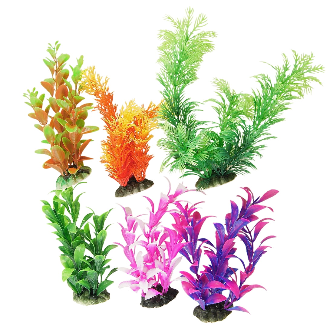 2 Aquarium Fish Tank Plastic Plants Decoration Ornament 12" Tall Plant 
