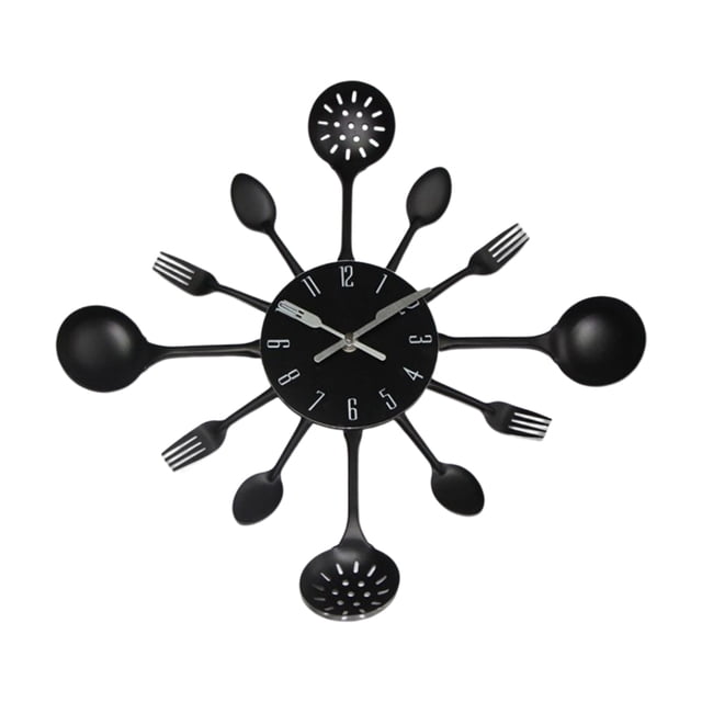 Reloj de pared de hierro Naiovety 3D Extraíble Estilo moderno color negro