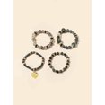 thumbnail image 2 of Hotian 4pcs Beaded Bracelet Jewelry Set Multilayer Boho Heart Charm Bracelet Pack for Women and Men Black, 2 of 4