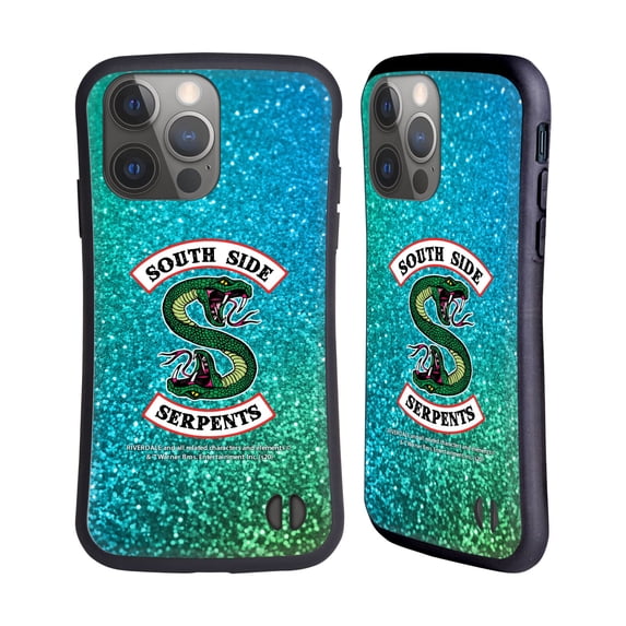 Head Case Designs Officially Licensed Riverdale South Side Serpents Glitter Print Logo Hybrid Case Compatible with Apple iPhone 14 Pro