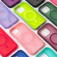 thumbnail image 4 of Magnetic Neon Color Matte Translucent Armor Shockproof Case For iPhone 16 13 12 14 15 Pro Max For Magsafe Wireless Charge Cover Lavender For iphone 15Pro Max, 4 of 5