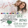 thumbnail image 4 of Beautlace Mom Adjustable Ring,925 Sterling Silver Love Heart January Garnet Birthstone Open Rings Mothers'Day Birthday Jewelry Gifts for Her Mom Women Gandma, 4 of 12
