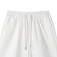 thumbnail image 4 of Lenago Mens Sports Shorts Men's Shorts Mens Shorts Men's Casual Fashion Solid Color Elastic Waist Pocket Outdoor Sports Shorts Pants White XXXXXL, 4 of 4
