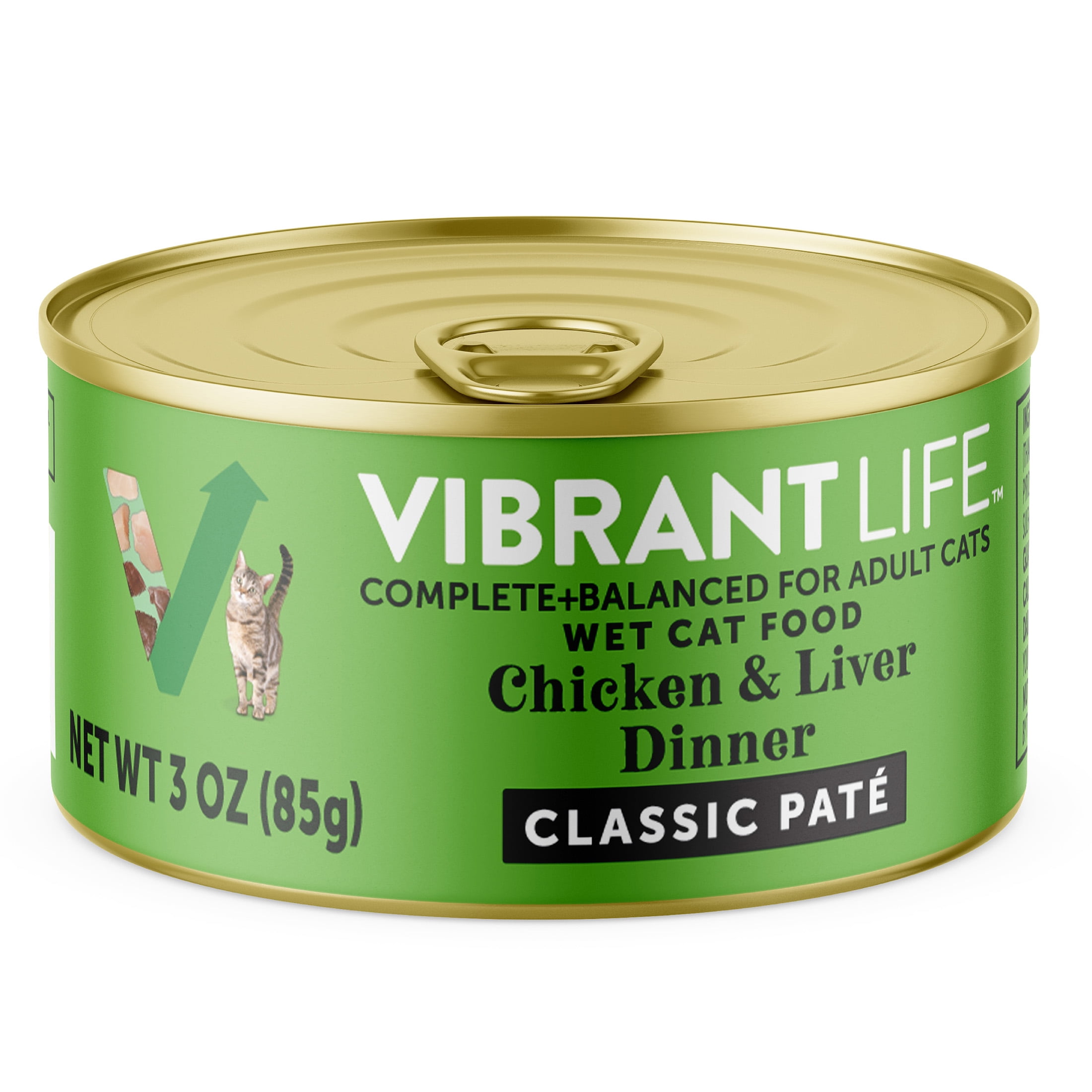 Vibrant Life Chicken & Liver Dinner Classic Pate Wet Cat Food, Grain-Free, 3 oz Can
