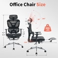 thumbnail image 4 of Yeshouse Silla de oficina ergonómica con reposacabezas ajustable, soporte lumbar y reposabrazos 3D, cómoda para computadora, ideal para dormitorio, estudio o estudiantes, 4 of 7