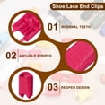 thumbnail image 3 of Uxcell Zipper Pull Cord Lock, Plastic Shoe Lace End Clips for Various Uses Rose Red, 3 of 7