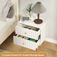 HLR Modern Nightstand Set of 2 with 2 Drawers & Gold Metal Handle