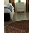 thumbnail image 5 of Unique Loom Solid Shag Collection Area Rug (4' 1" Round Chocolate Brown), 5 of 7