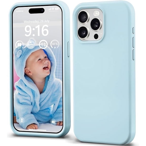 IceSword Liquid Silicone Case for iPhone 15 Pro Max, Soft Anti-Scratch Shockproof
