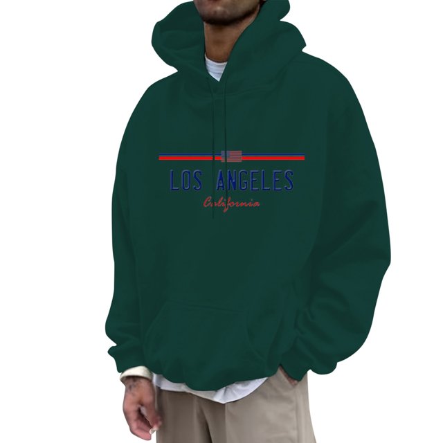 VBARHMQRT Preppy Hoodie Men's Fashion Casual Part 3D Print Long Sleeve Drawstring Hooded Sweater Tops