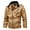 Khaki, variant on IYTR Mens Winter Jacket Long Sleeve Jacket Zipper Turndown Collar Fashion Fleece Leather Jacket with Pocket Solid Color Brown 2XL