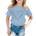 thumbnail image 2 of ibiyuan Toddler Girl Shirt Casual Short Sleeve Girls T Shirts Size 7-8 Funny Graphic Girl Tops Size 8 Crew Neck Basic Tee Soft Casual Summer Tops,12-13 Years, 2 of 3