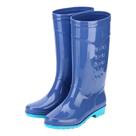 Unisex Rain Boots Durable Gloss Tall Rain Boots Waterproof Slip On Non-Slip Garden Farming Footwear