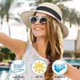 thumbnail image 6 of Womens Straw Hats Wide Brim Summer Visor Beach Sun Hat Packable UPF UV Foldable Travel, 6 of 6