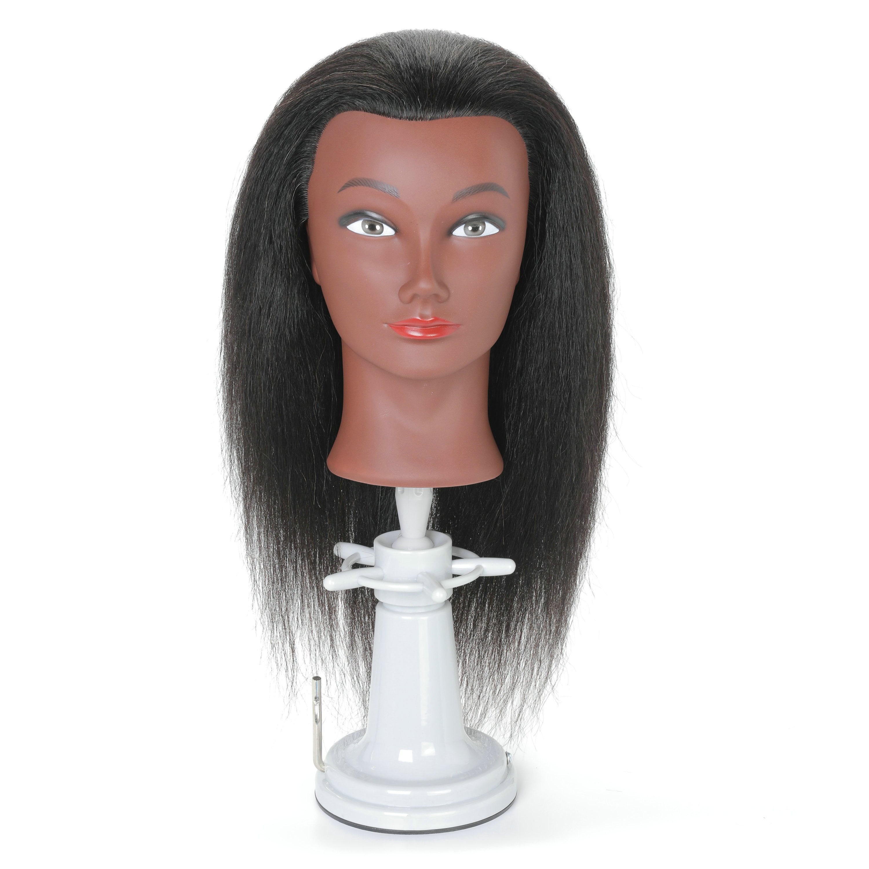 RYHAIR African American Mannequin Head 100% Human Hair for Practice Braiding Styling Cosmetology Barber Training with Stand
