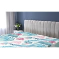 thumbnail image 5 of Ambesonne Tropical Vibes Fitted Sheet, Triangle Exotic Art, Full Size, Pastel Pink Almond Green, 5 of 5