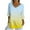 Yellow, variant on Womens Tops 3/4 Sleeve V-Neck Casual Print Loose Blouse Shirts,Tops for Women Blue