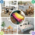 thumbnail image 5 of Colorful Tie Dye Pattern Rectangle Tablecloth 60"x102",Waterproof Polyester Rectangle Table Cloth, Wipeable Spillproof Polyester Tablecloth for Dining, Camping, Indoor and Outdoor, 5 of 6