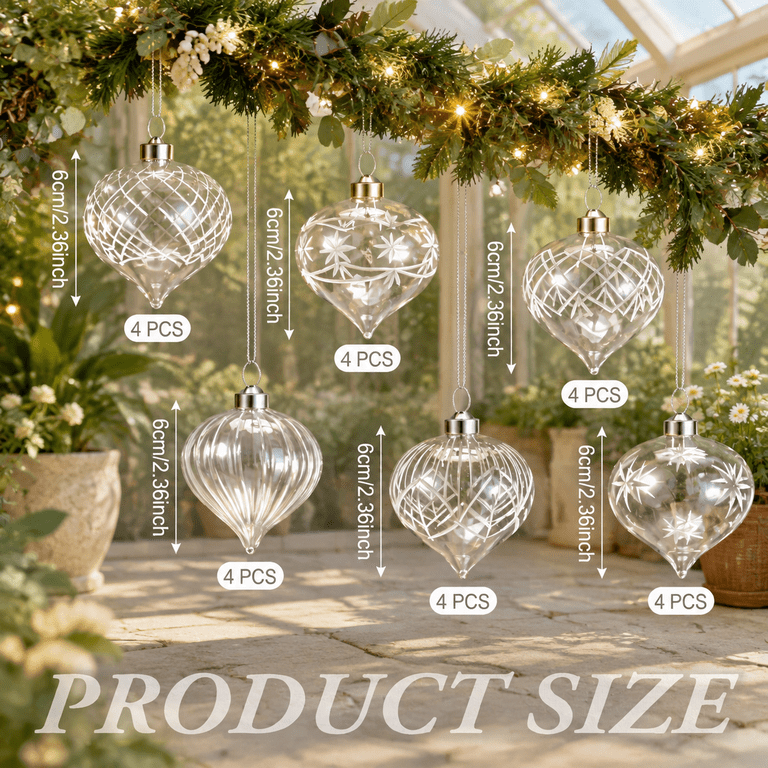 24 Pack 2.36 Inch Shatterproof Glass Christmas Ball Ornaments - Walmart.com