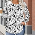 thumbnail image 4 of QQAMB Shirts for Women Plus Size Fall Dressy Casual Blouses Trendy Pleated Floral Printed Long Sleeve Tunic Tops, 4 of 6